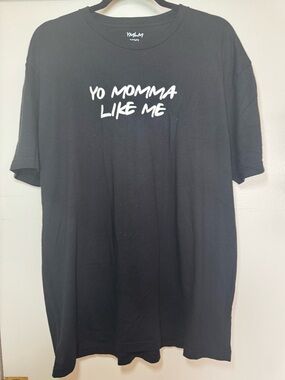 PreLoved Mens Yo Momma Like Me Funny Graphic Black T Shirt Size XXL